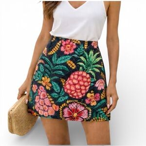 Farm Rio Brazilian Palm Quilted Mini Skirt Size Small